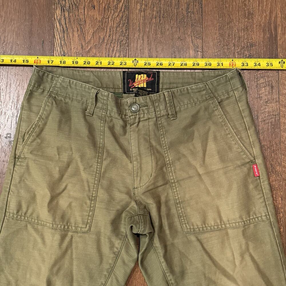 Vintage Undefeated Pants Army Military Chino Green Pants Crazy Fade Size 32 - Picture 10 of 10